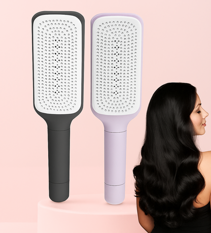 Brosse à cheveux autonettoyante