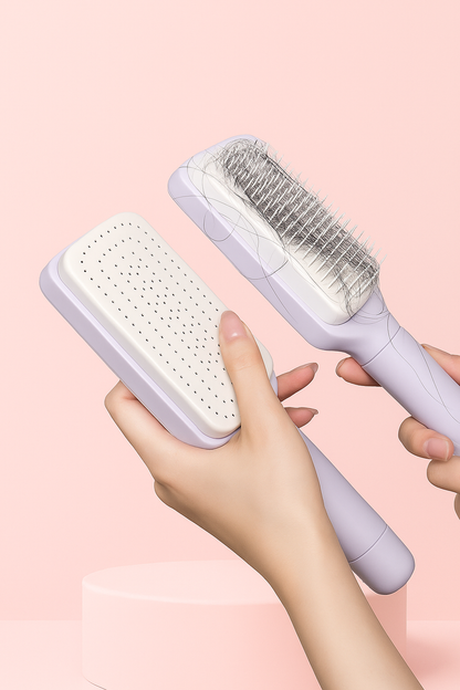 Brosse à cheveux autonettoyante